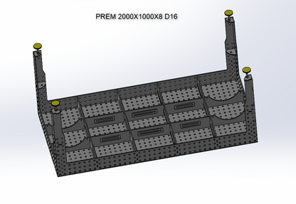 3D Schweißtisch PREMIUM D16 | 2000x1000x150x8mm