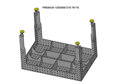 3D Schweißtisch PREMIUM D16 | 1200x800x150x8mm
