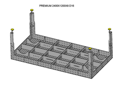 3D Schweißtisch PREMIUM D16 | 2400×1200×150×8 mm – Großformatiger Profi-Schweißtisch für maximale Präzision